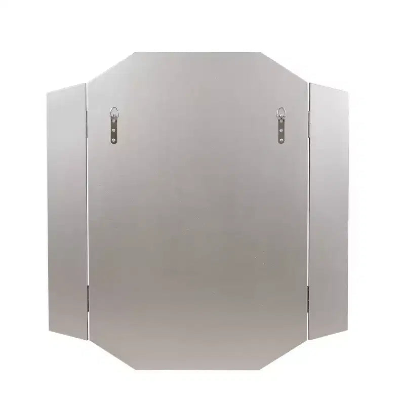Miroir de courtoisie biseauté bi-pliable : Rectangulaire moderne, montage mural, cadre en MDF, 32x30"