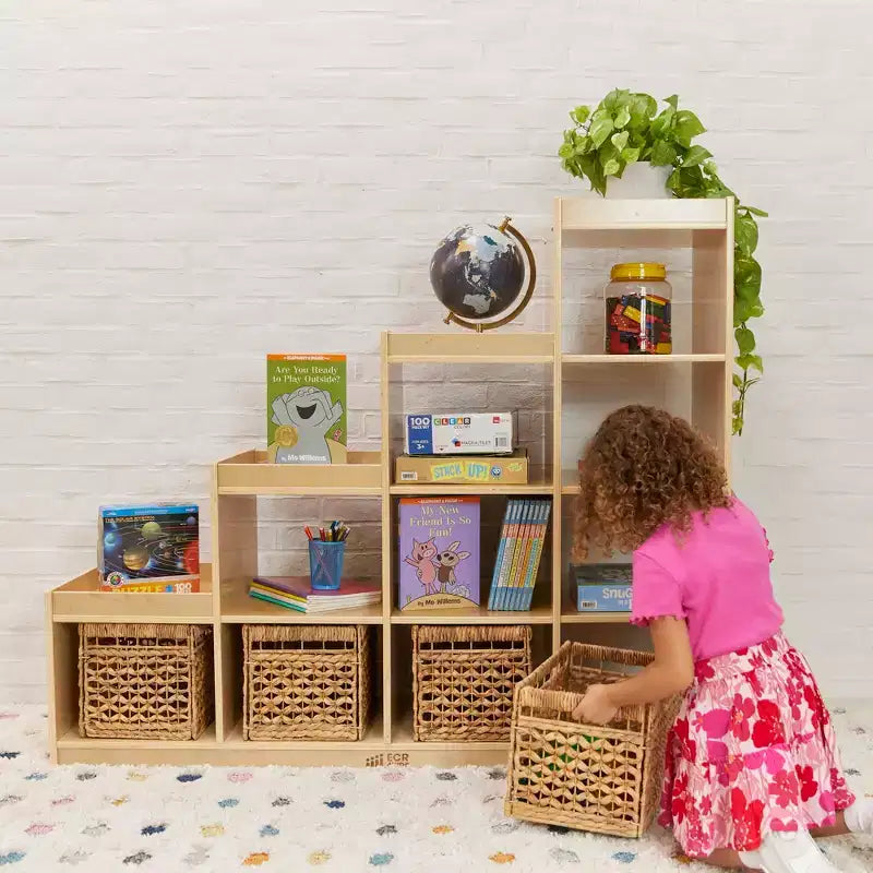 Meuble de rangement 4-3-2-1 à cube double face, mobilier de classe