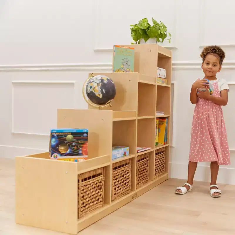 Meuble de rangement 4-3-2-1 à cube double face, mobilier de classe