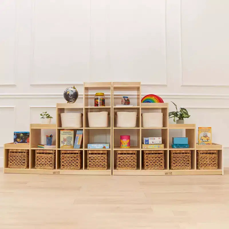 Meuble de rangement 4-3-2-1 à cube double face, mobilier de classe