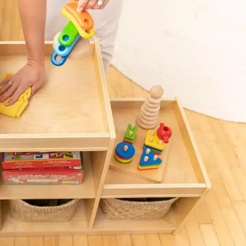 Meuble de rangement 4-3-2-1 à cube double face, mobilier de classe