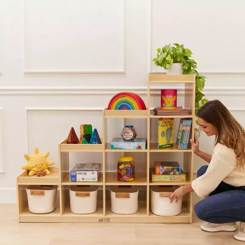 Meuble de rangement 4-3-2-1 à cube double face, mobilier de classe