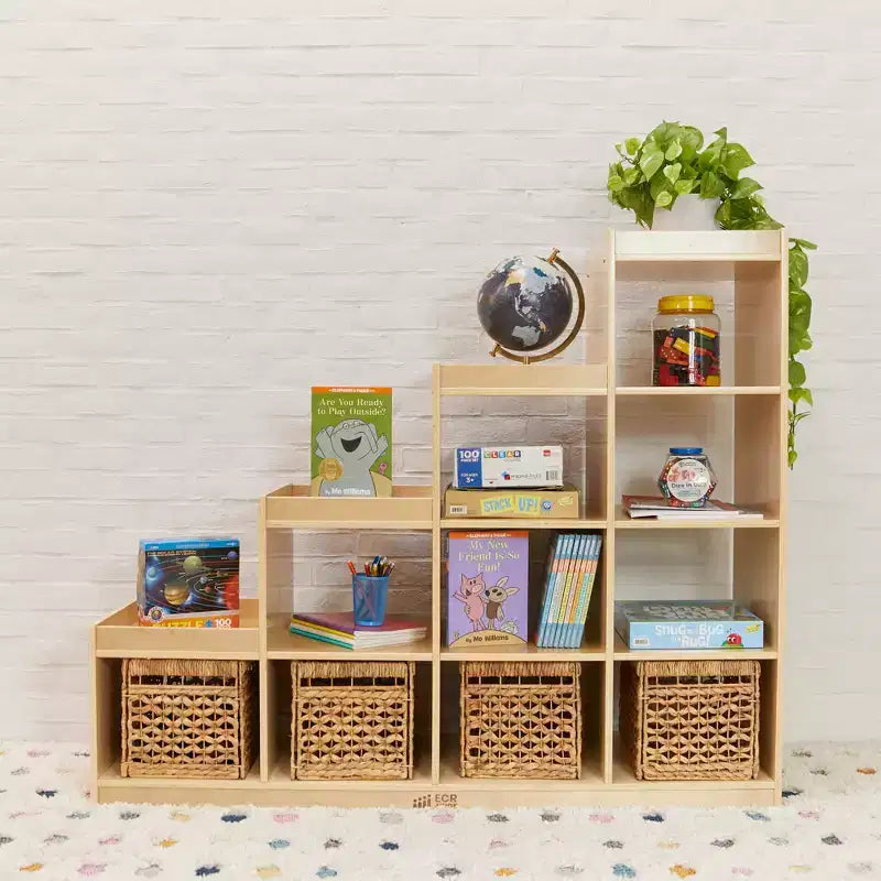 Meuble de rangement 4-3-2-1 à cube double face, mobilier de classe