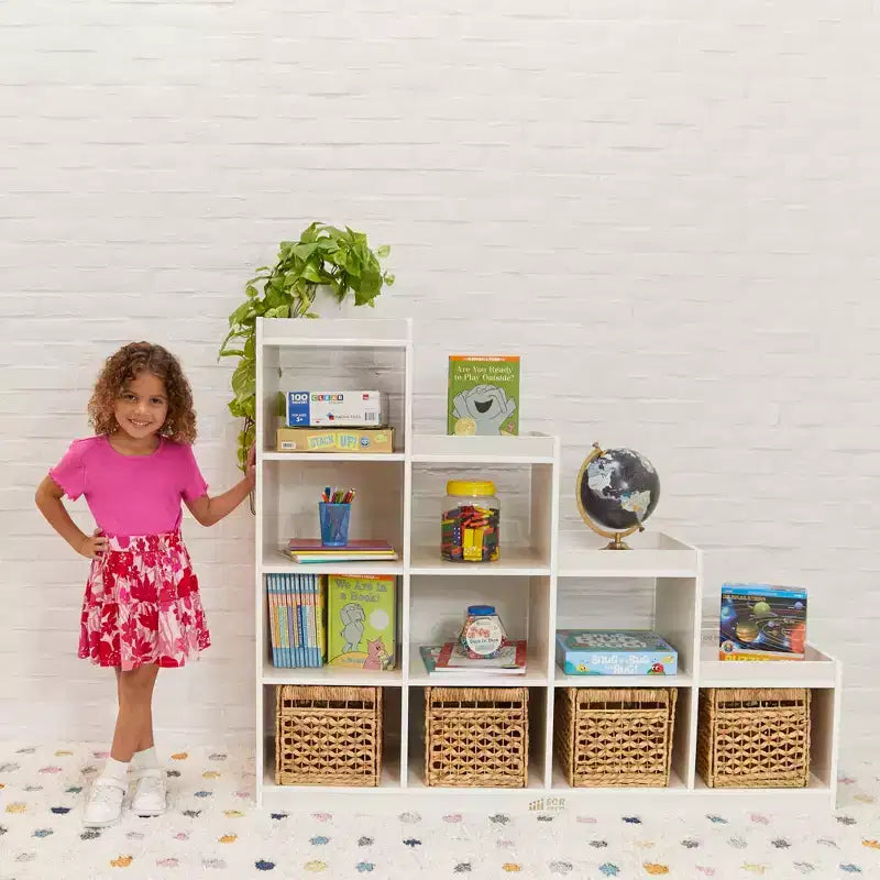 Meuble de rangement 4-3-2-1 à cube double face, mobilier de classe
