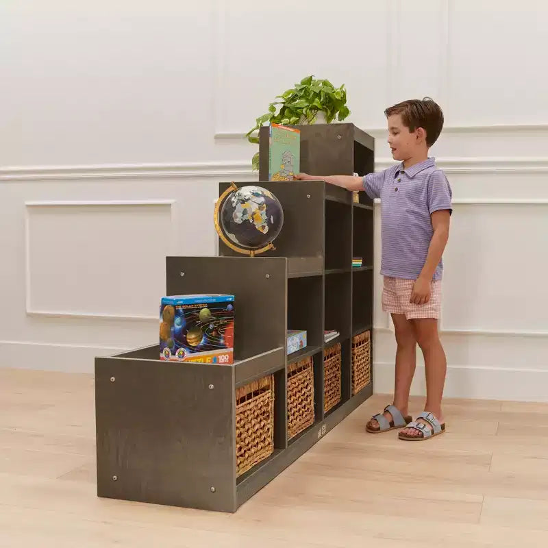 Meuble de rangement 4-3-2-1 à cube double face, mobilier de classe