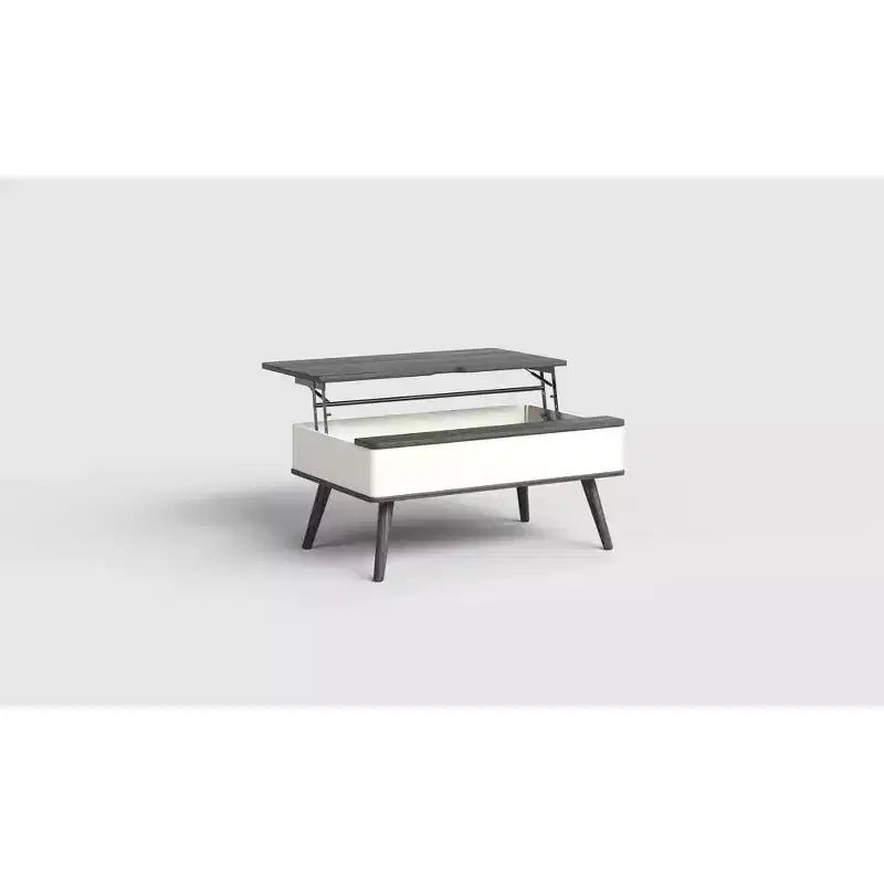 Table basse relevable en bois de 101,6 cm avec rangement caché -