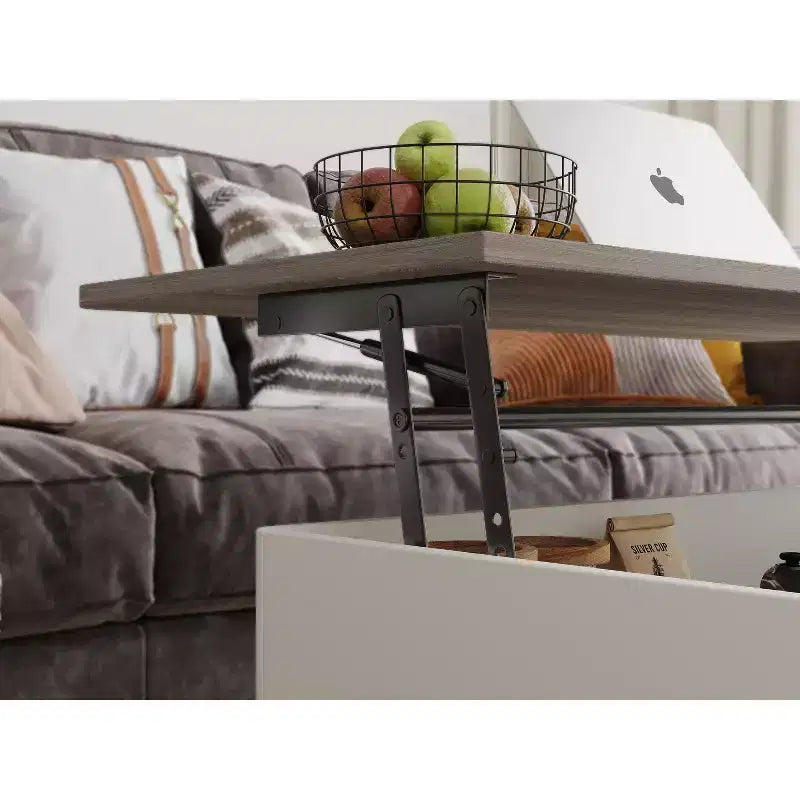 Table basse relevable en bois de 101,6 cm avec rangement caché -