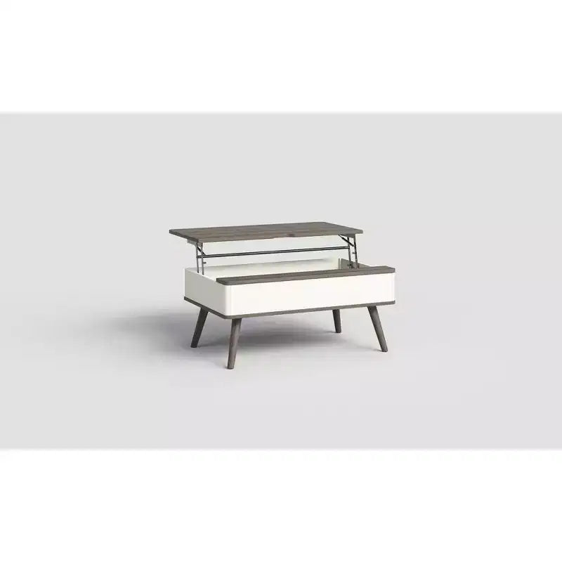 Table basse relevable en bois de 101,6 cm avec rangement caché -