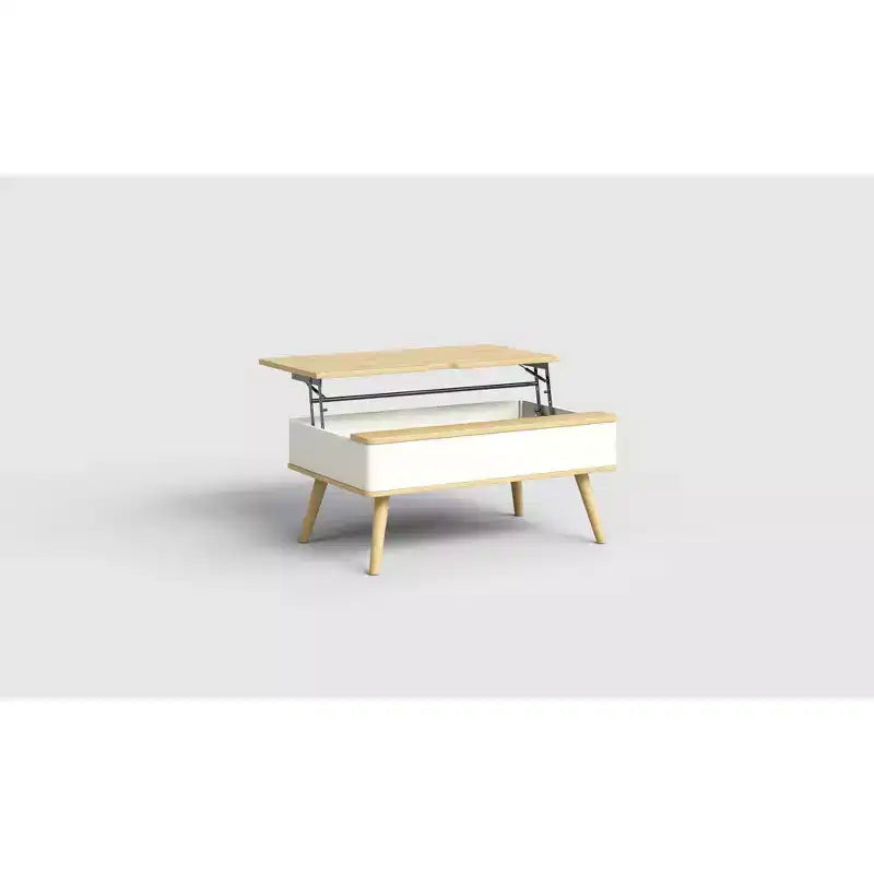 Table basse relevable en bois de 101,6 cm avec rangement caché -