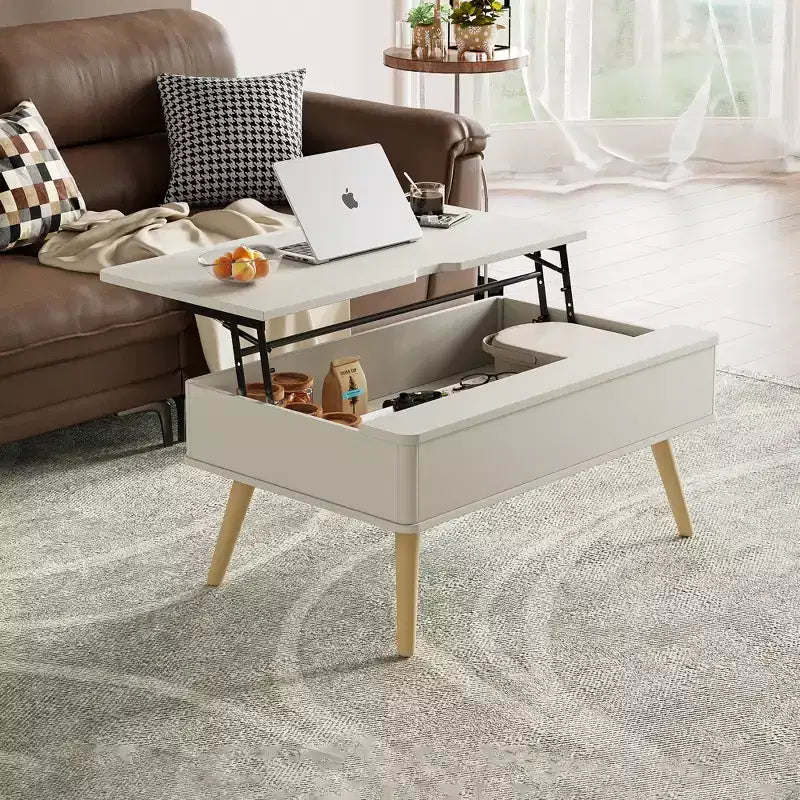 40'' Wood Lift Top Coffee Table with Hidden Storage -