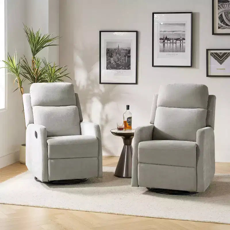Fauteuil inclinable pivotant en lot de 2 avec fonction pivotante