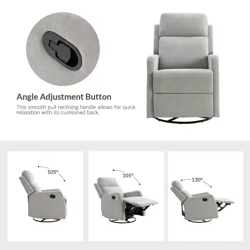 Fauteuil inclinable pivotant en lot de 2 avec fonction pivotante