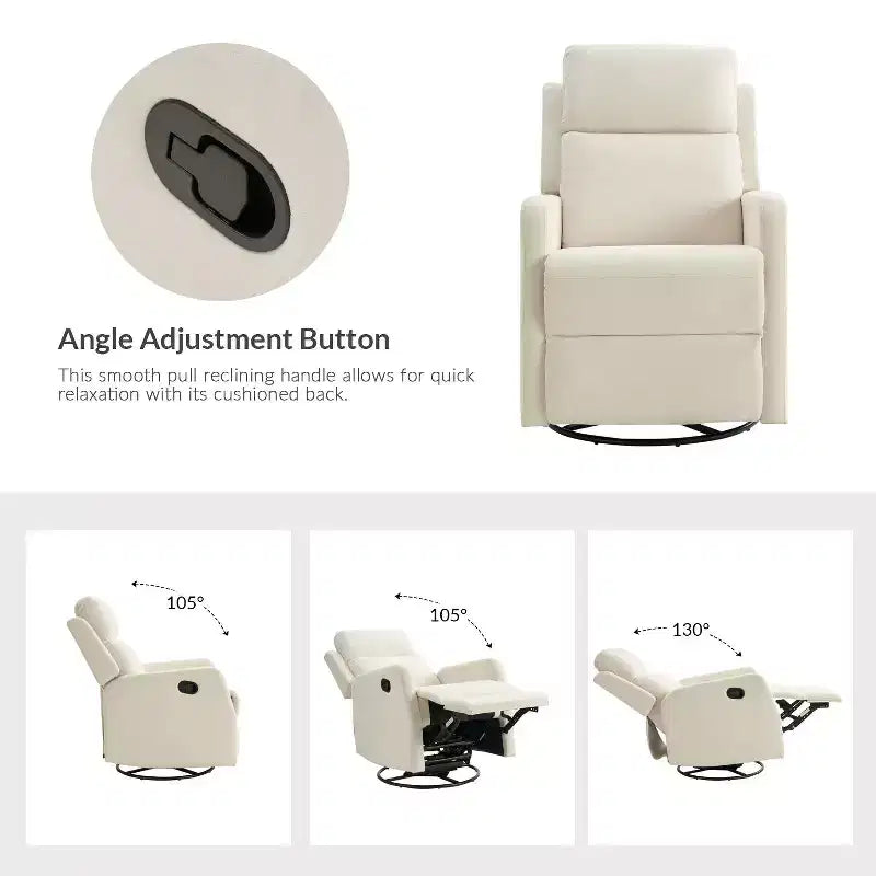 Fauteuil inclinable pivotant en lot de 2 avec fonction pivotante