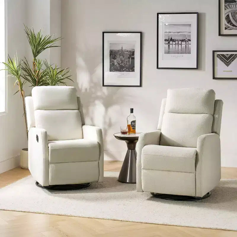 Fauteuil inclinable pivotant en lot de 2 avec fonction pivotante