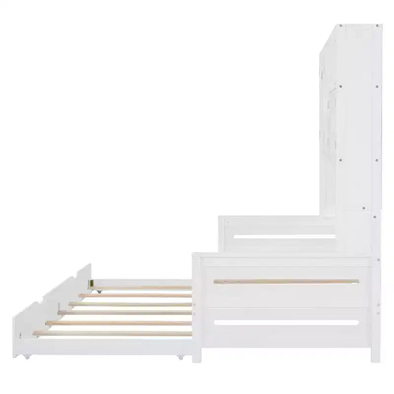 Lit de repos double/grand avec lit gigogne double et armoire et étagère tout-en-un-