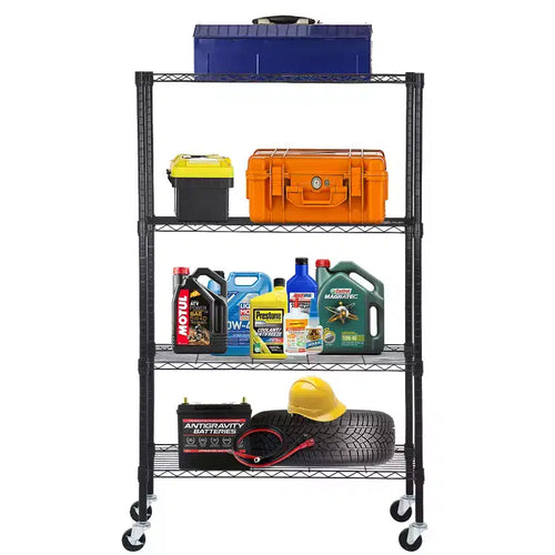 BestMassage 4-Tier Steel Wire Shelving Unit Storage Shelves with Wide-Span Shelves Perfect for Home Office or Commercial Use