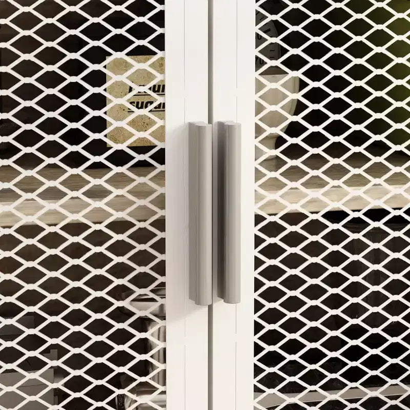 Meuble bas de cuisine en bois avec portes métalliques, 3 tiroirs et plan de travail