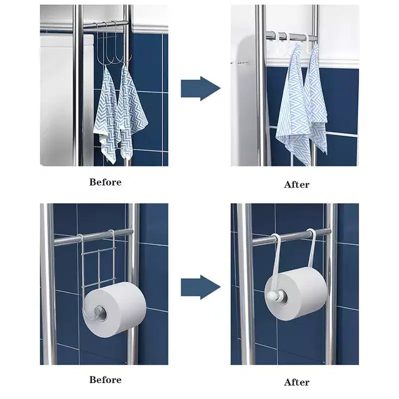 Over The Toilet Storage, Metal Over Toilet Organizer Rack With Removable Towel Hooks, Paper Holder, Bathroom Organizer Over Toilet, Easy Assembly