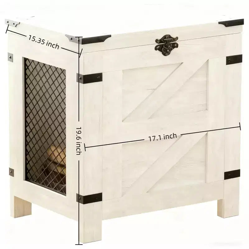 Small Space Side Table, Lift Top End Table, Rustic Nightstand with Storage Cabinet & Lock