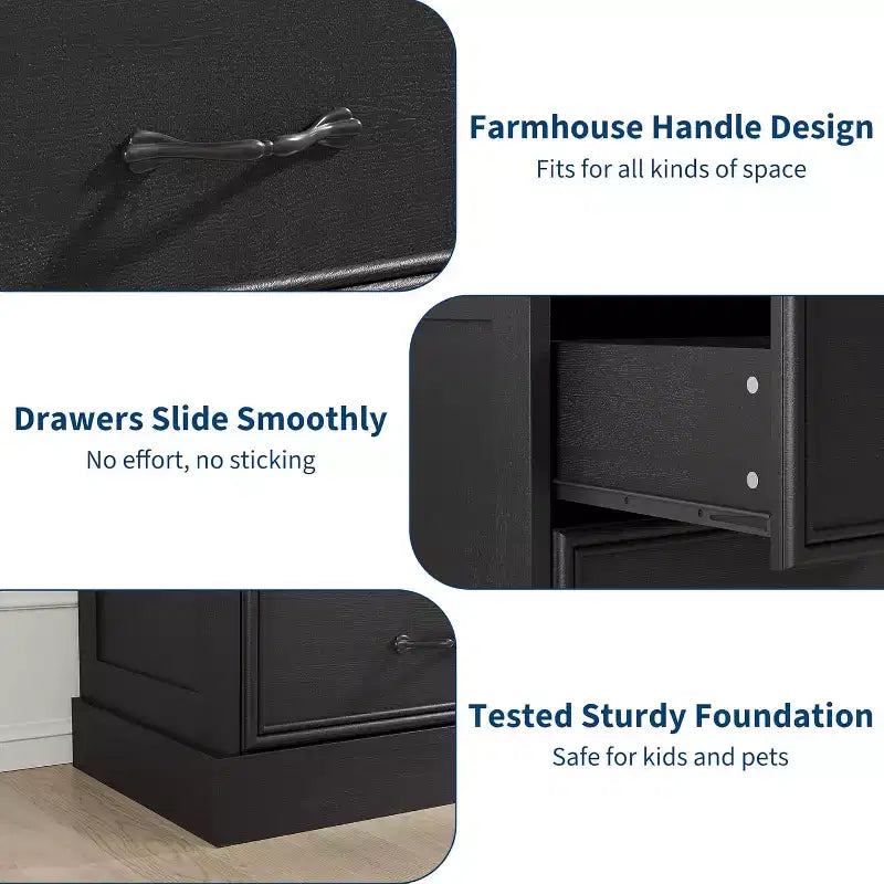 Modern Drawer Bedside Table Storage Cabinet C Ideal for Bedroom Organization, Space-Saving Furniture, Durable Wood Construction