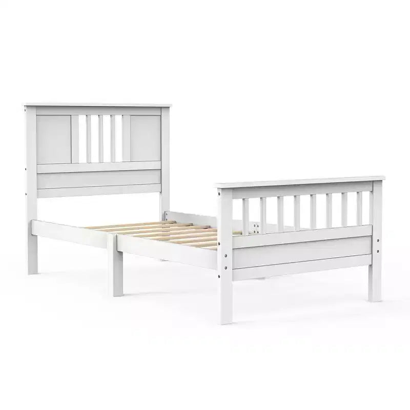 Cadre de lit plateforme en métal de taille double, tête et pied de lit avec support de lattes en bois de 350 lb