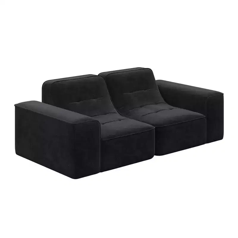 83.6 Canapé sectionnel modulable 3 places au design capitonné, canapé moderne en chenille scintillante, canapé à assise profonde pour salon, appartement, bureau, studio