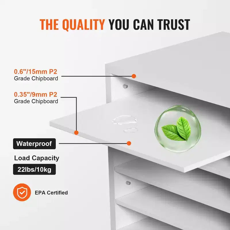 5-Compartment Desktop Literature Organizer Adjustable Shelf Mail Sorter