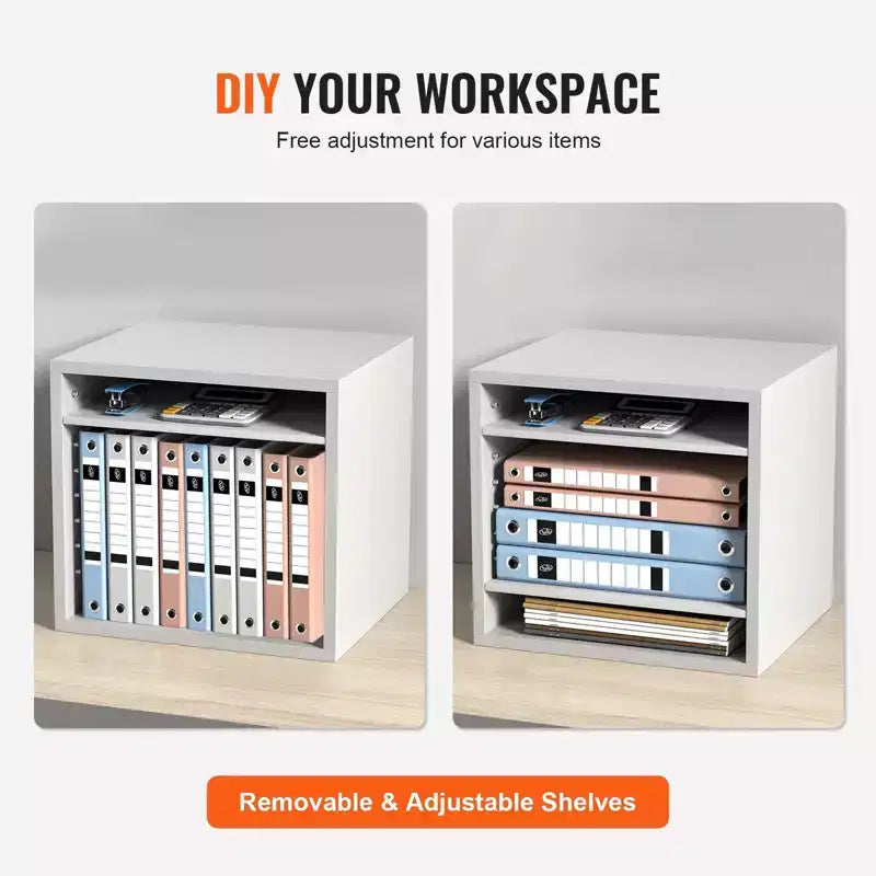 5-Compartment Desktop Literature Organizer Adjustable Shelf Mail Sorter