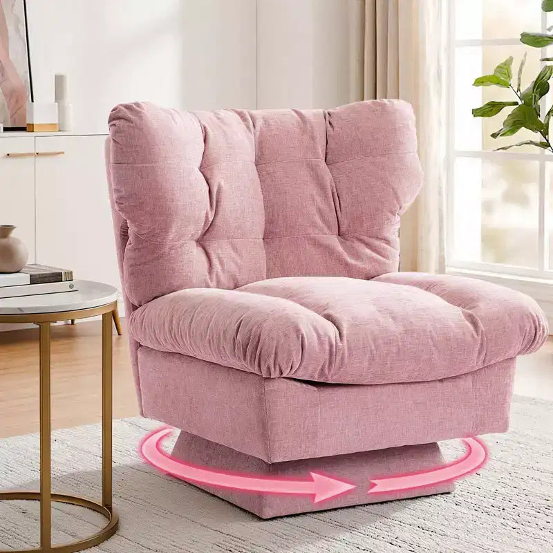 360 Swivel Accent Chair, Chenille Upholstered Reading Lounge Chair with Thick Cushion for Living Room or Bedroom