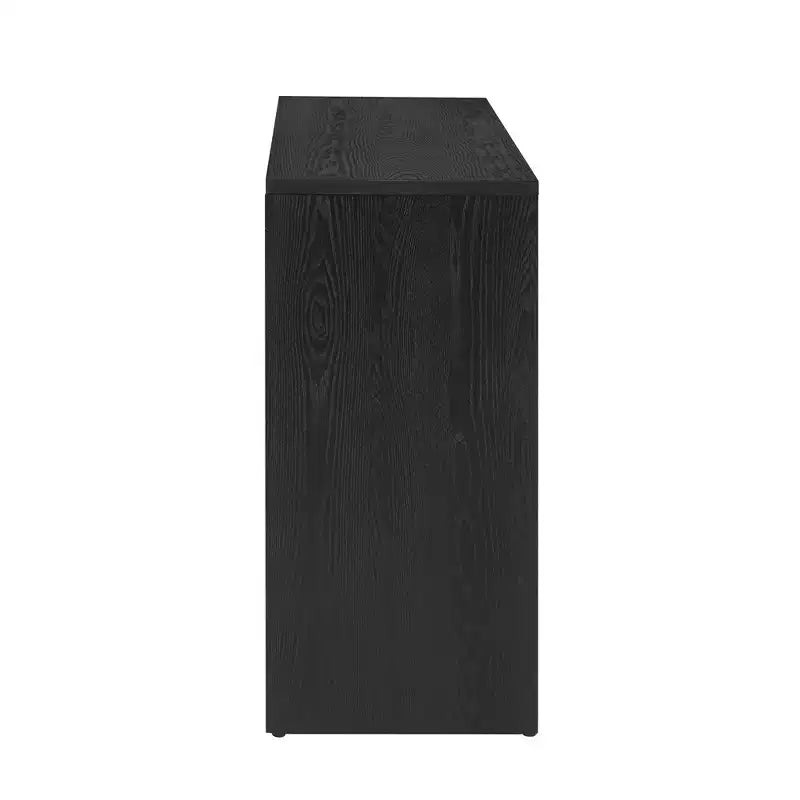 Console et table d'entrée modernes, table de canapé robuste avec motif cheminée, plateau en placage de bois