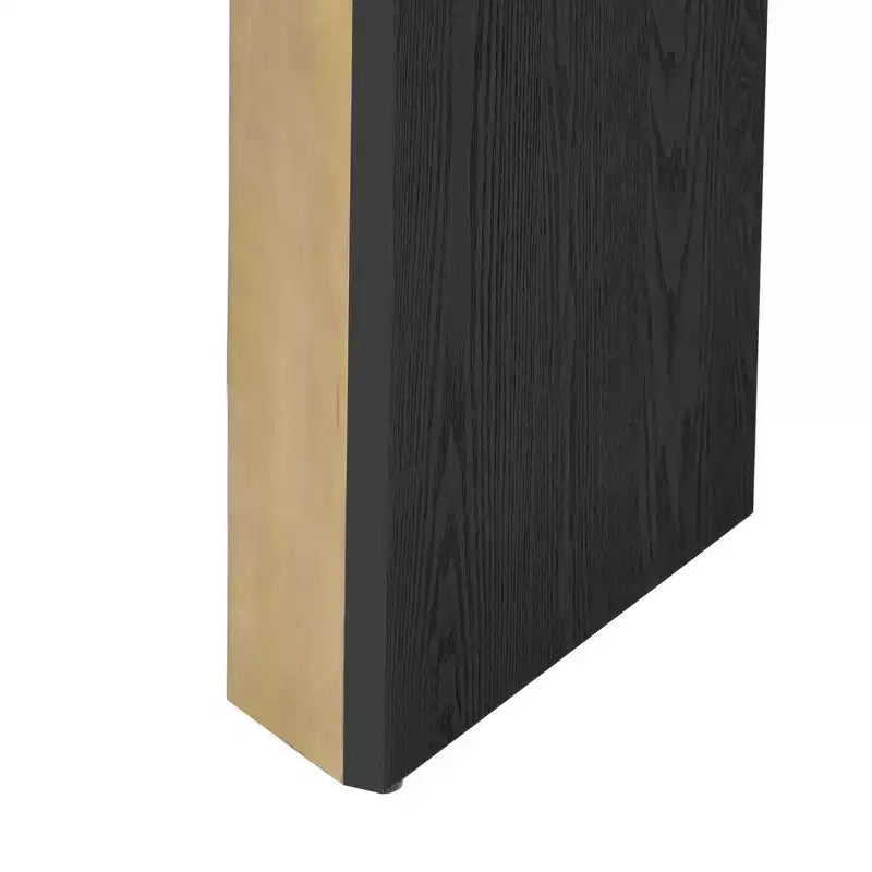Console et table d'entrée modernes, table de canapé robuste avec motif cheminée, plateau en placage de bois