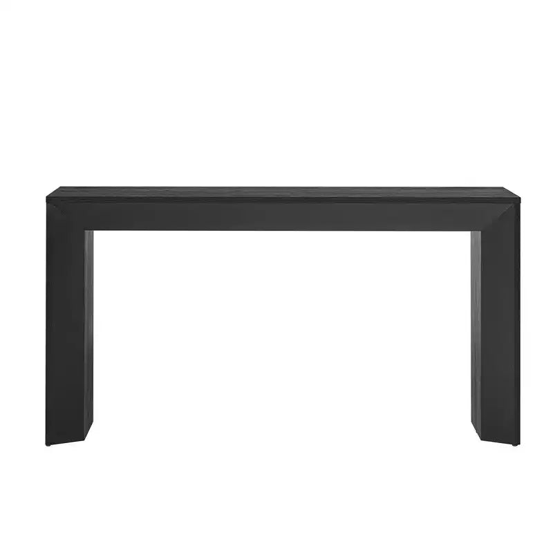 Console et table d'entrée modernes, table de canapé robuste avec motif cheminée, plateau en placage de bois