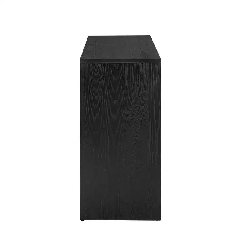 Console et table d'entrée modernes, table de canapé robuste avec motif cheminée, plateau en placage de bois