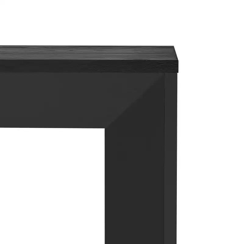 Console et table d'entrée modernes, table de canapé robuste avec motif cheminée, plateau en placage de bois