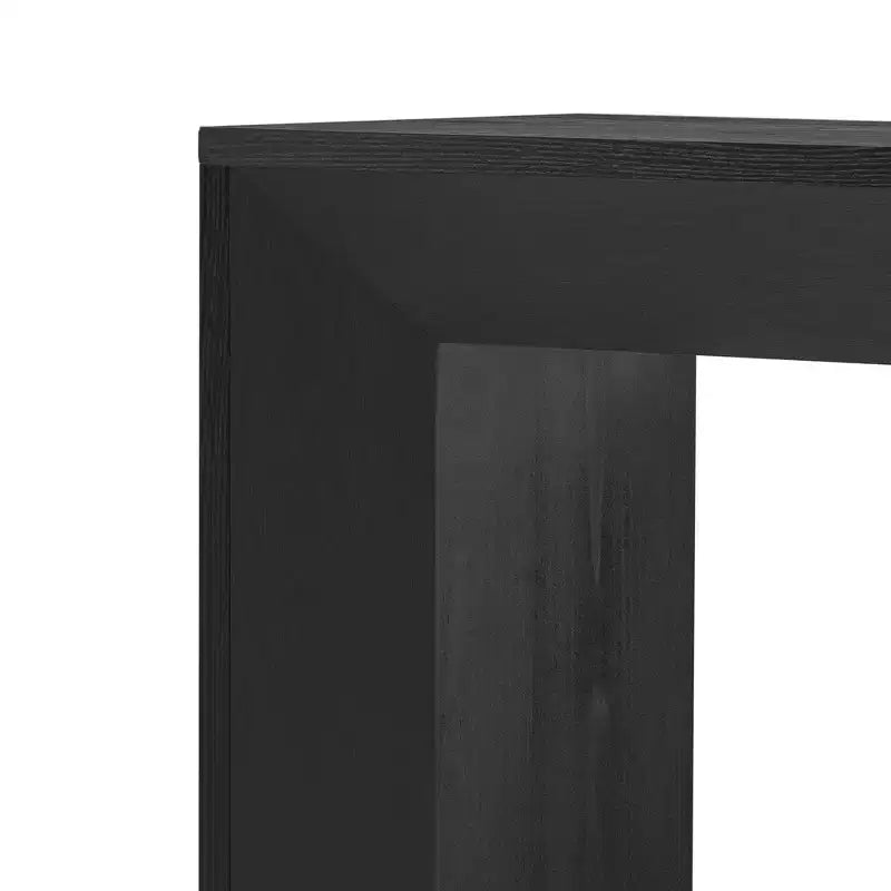 Console et table d'entrée modernes, table de canapé robuste avec motif cheminée, plateau en placage de bois