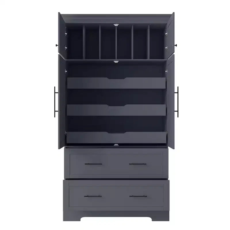 Garde-manger de cuisine autoportant de 184,4 cm de haut, buffets, grand placard de rangement avec 4 portes
