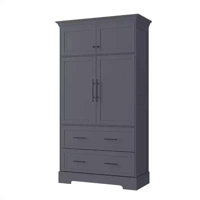 Garde-manger de cuisine autoportant de 184,4 cm de haut, buffets, grand placard de rangement avec 4 portes