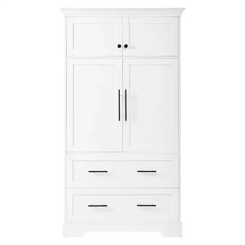 Garde-manger de cuisine autoportant de 184,4 cm de haut, buffets, grand placard de rangement avec 4 portes