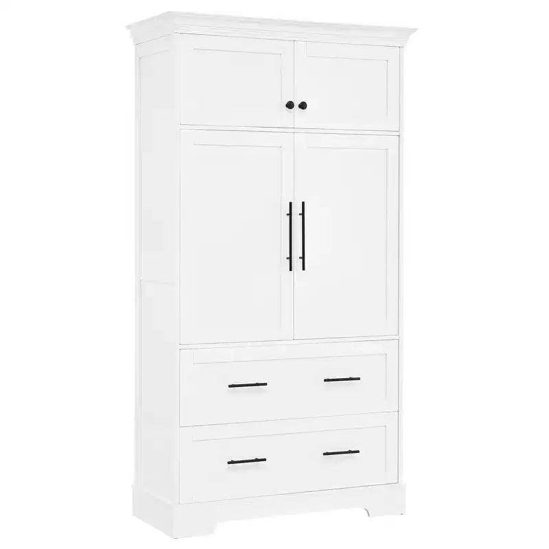 Garde-manger de cuisine autoportant de 184,4 cm de haut, buffets, grand placard de rangement avec 4 portes