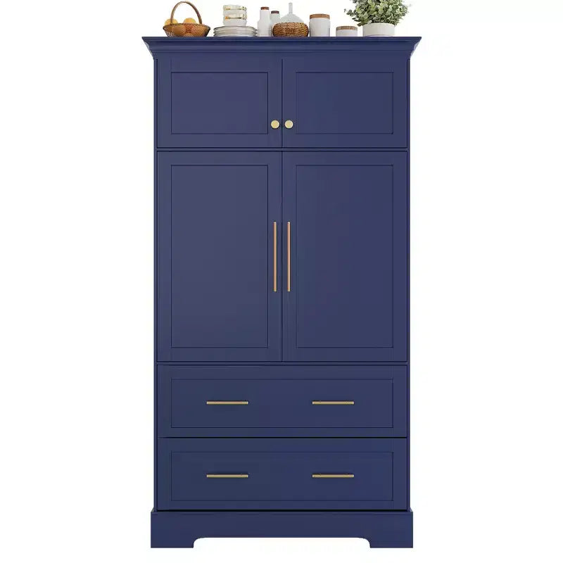 Garde-manger de cuisine autoportant de 184,4 cm de haut, buffets, grand placard de rangement avec 4 portes