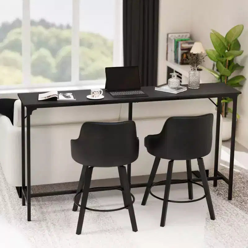 71'' Counter Height Bar Dining Table with Metal Frame , Pub Sofa Table for Kitchen and Living Room