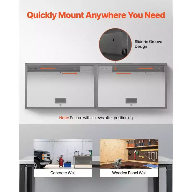 19.7 Metal Wall Cabinet-Up-Flip Door, 240LBS Load,Fit for Garage, Basement, Kitchen, Warehouse Assembly Required
